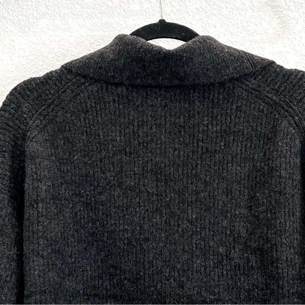 J. Crew Half Zip Stretch Merino Wool Sweater in Heather Charcoal NWT! size Large